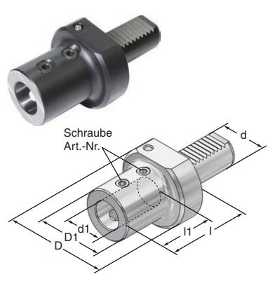 Zürn Bohrerhalter für WP-Bohrer E1-30x40x  80