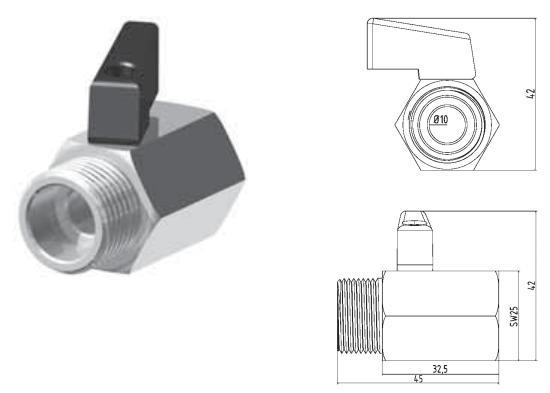 Hirt-Line Mini-Kugelhahn G1/2" Edelstahl