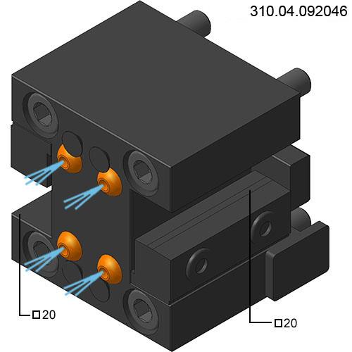 CMZ Doppel radialer Halter für Werkzeuge 20x20