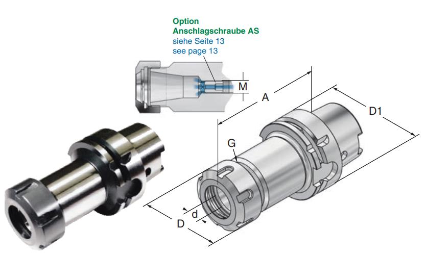 Collet chuck HSK-A63xER32x160