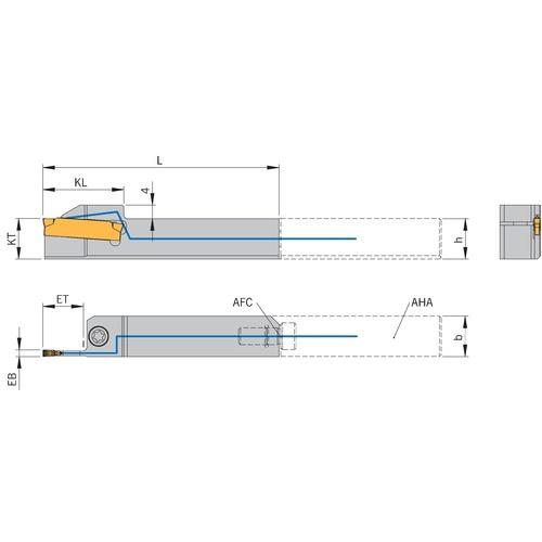 Outil de tronçonnage HSE1616L-SE2403-ET12-ACS1-AFC