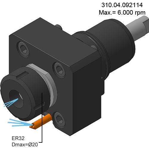 CMZ Radialer Halter für AGW ER32 mit IKZ 30bar