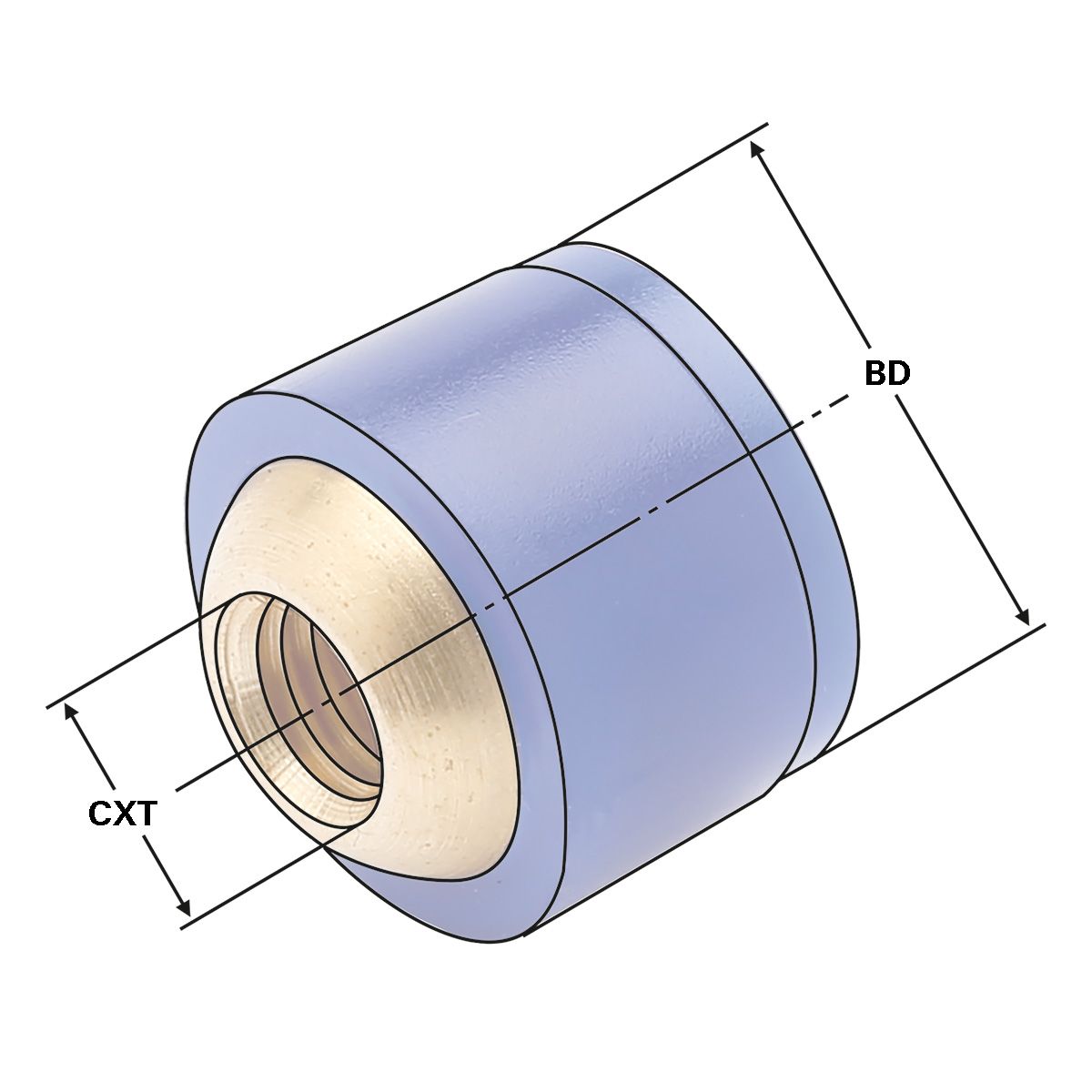 Kunststoff-Kugelspritzdüsen M6 - 14 mm - L=12 mm